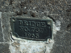 Construction plate for the old Brotherhood Bridge. (Photo by Matt Miller/KTOO)