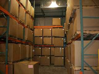 Boxes of seafood are stacked in the cold storage holding room. (Photo courtesy Petersburg Economic Development Council)