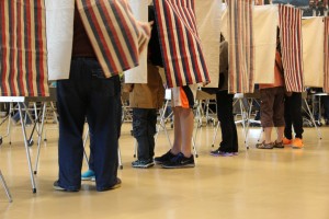 Voters in Sitka during the August 2014 state primary election. Photo: Rachel Waldholz/KCAW