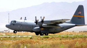 A C-130 Hercules from the Alaska Air National Guard's 144th Airlift Squadron takes off from Bagram Airfield, Afghanistan, on a previous deployment (File photo: David Kurle/US Air Force.)