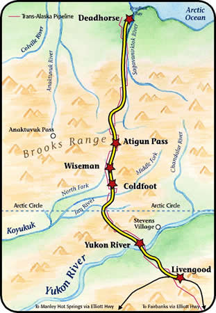 Map of Dalton Highway (Photo courtesy of Alaska Department of Transportation) 