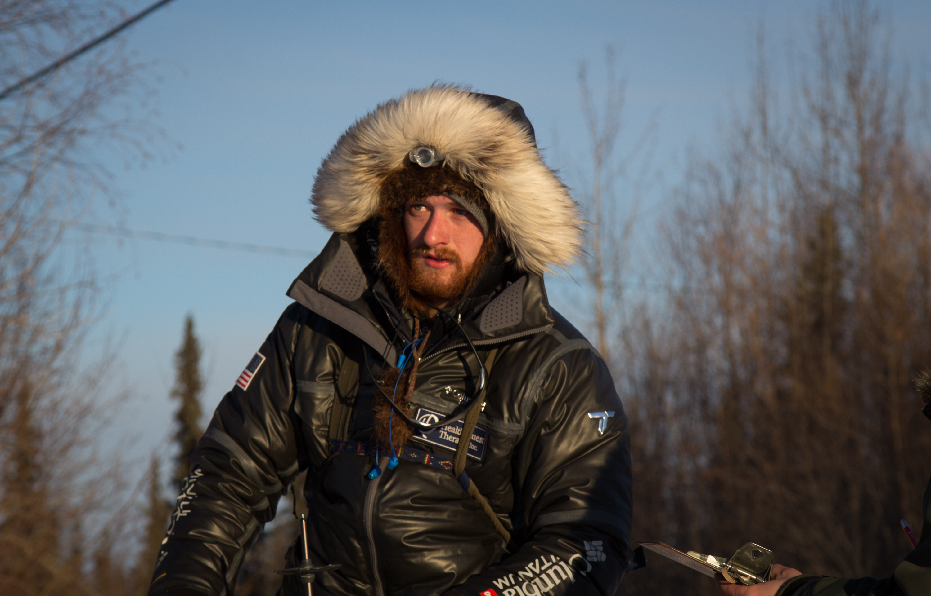 25-year-old Wade Marrs pulls in to Galena in the 2016 Iditarod. (Photo by Zach Hughes/KSKA)