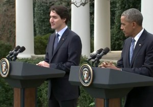 Prime Minister Trudeau and President Obama at the White House Thursday (Image: C-Span Video)