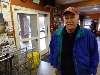 Ron Jackson at a Haines coffee shop. He said, “Senior income is stable … it survives the ups and downs of an economy.” (Photo by Emily Files, KHNS - Haines)
