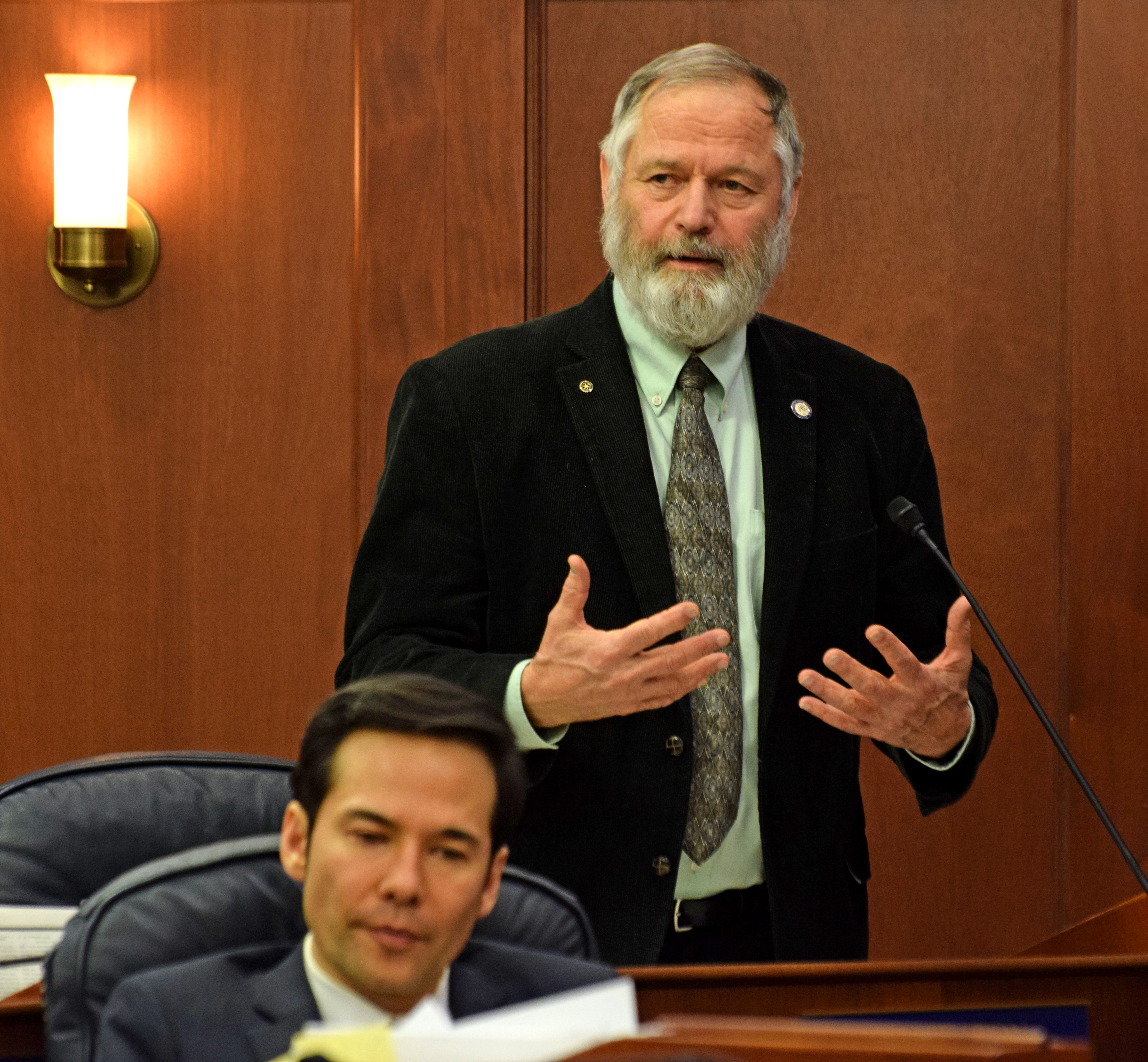 Rep. Paul Seaton, R-Homer, addresses the Alaska House of Representatives last year. (Photo by Skip Gray/360 North)