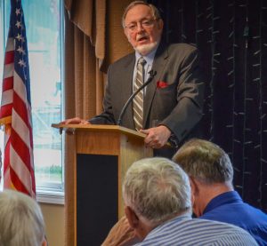 U.S Rep. Don Young speaks to the Capital City Republicans and Capital City Republican Women at the Prospector Hotel April 4, 2016. (Photo by Jennifer Canfield/KTOO)