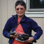 Jean Tam with a banded loon