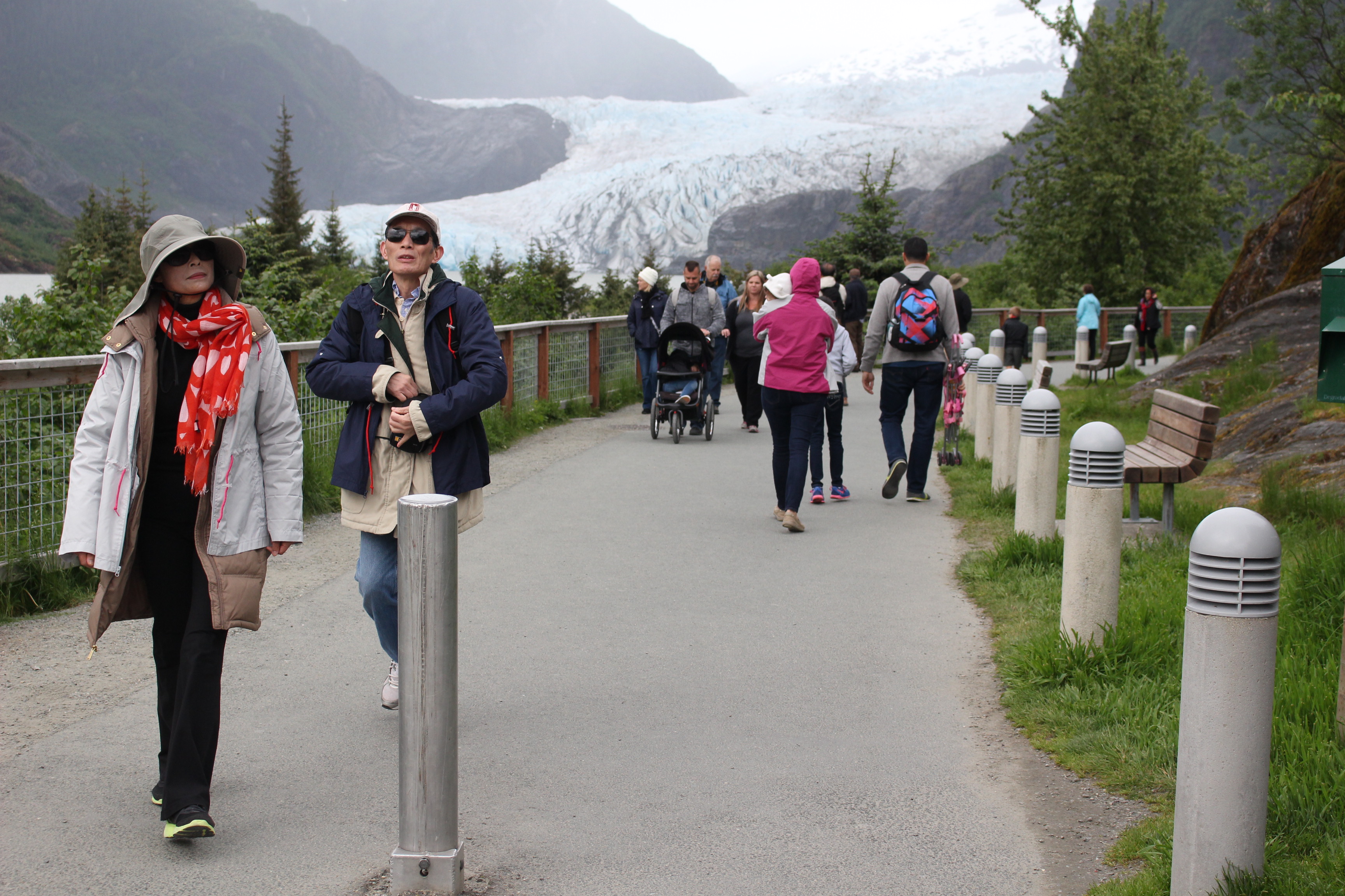 About 80 percent of the people who come to the Mendenhall Glacier in the summer are tourists. (Photo by Elizabeth Jenkins, KTOO - Juneau)