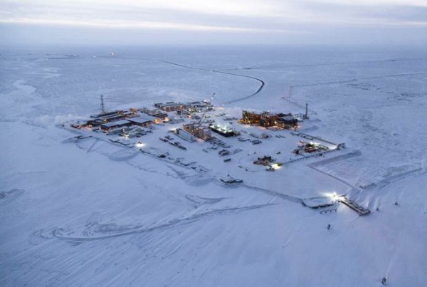 Construction on Exxon Mobil's Point Thomson field in December 2015. Image courtesy of Exxon Mobil/MSI Communications