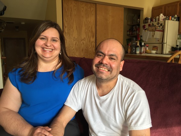 Dayra and Mario Valades at their home in Anchorage. (Hillman/Alaska Public Media)