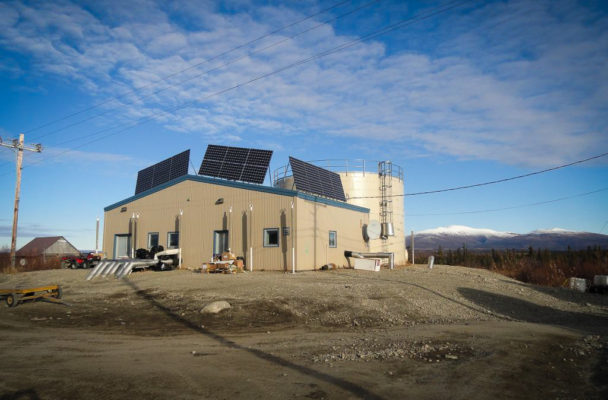 Solar panels in the Northwest Arctic village of Shugnak. (Photo courtesy of Ingemar Mathiasson/NWAB)