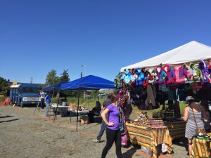 Shoppers at Mt. View's first farmers market. (Hillman/Alaska Public Media) 