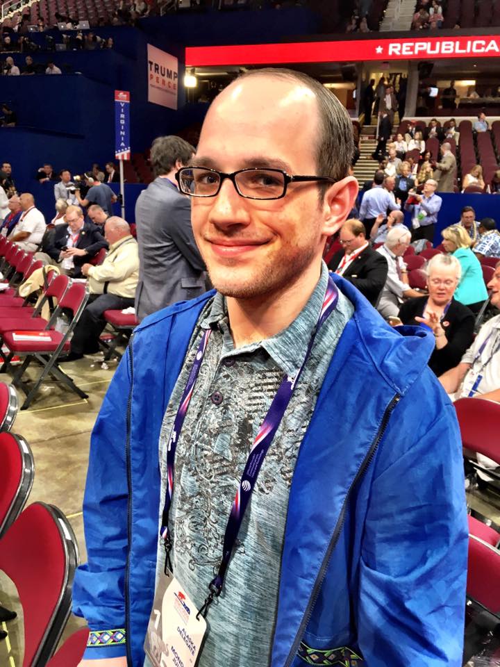 Trevor Shaw at the Republican National Convention in Cleveland, OH. (Photo by Liz Ruskin, Alaska Public Media - Cleveland)