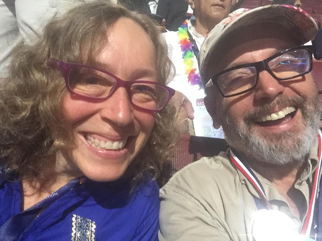 A selfie taken by Homer resident Taz Tally with with the other Alaska delegate from Homer, Diana iana Carbonell at the National Democratic Convention in Philadelphia. (Photo Courtesy of Taz Tally)