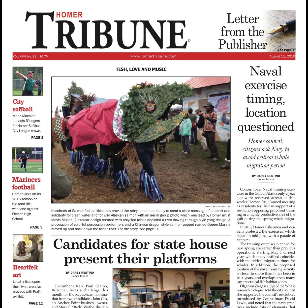 The first print issue of the Homer Tribune since June came out on June 11. (Image Courtesy of Homer Tribune)