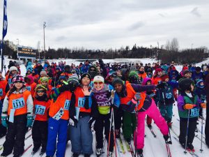 Holly Brooks volunteering at Ski for Kids