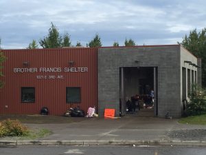 Brother Francis Shelter near downtown Anchorage in late July 2016. (Hillman/KSKA)