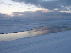 The view from Point Hope, late winter 2015. (Photo by Ellen Chenoweth/University of Alaska Fairbanks) 