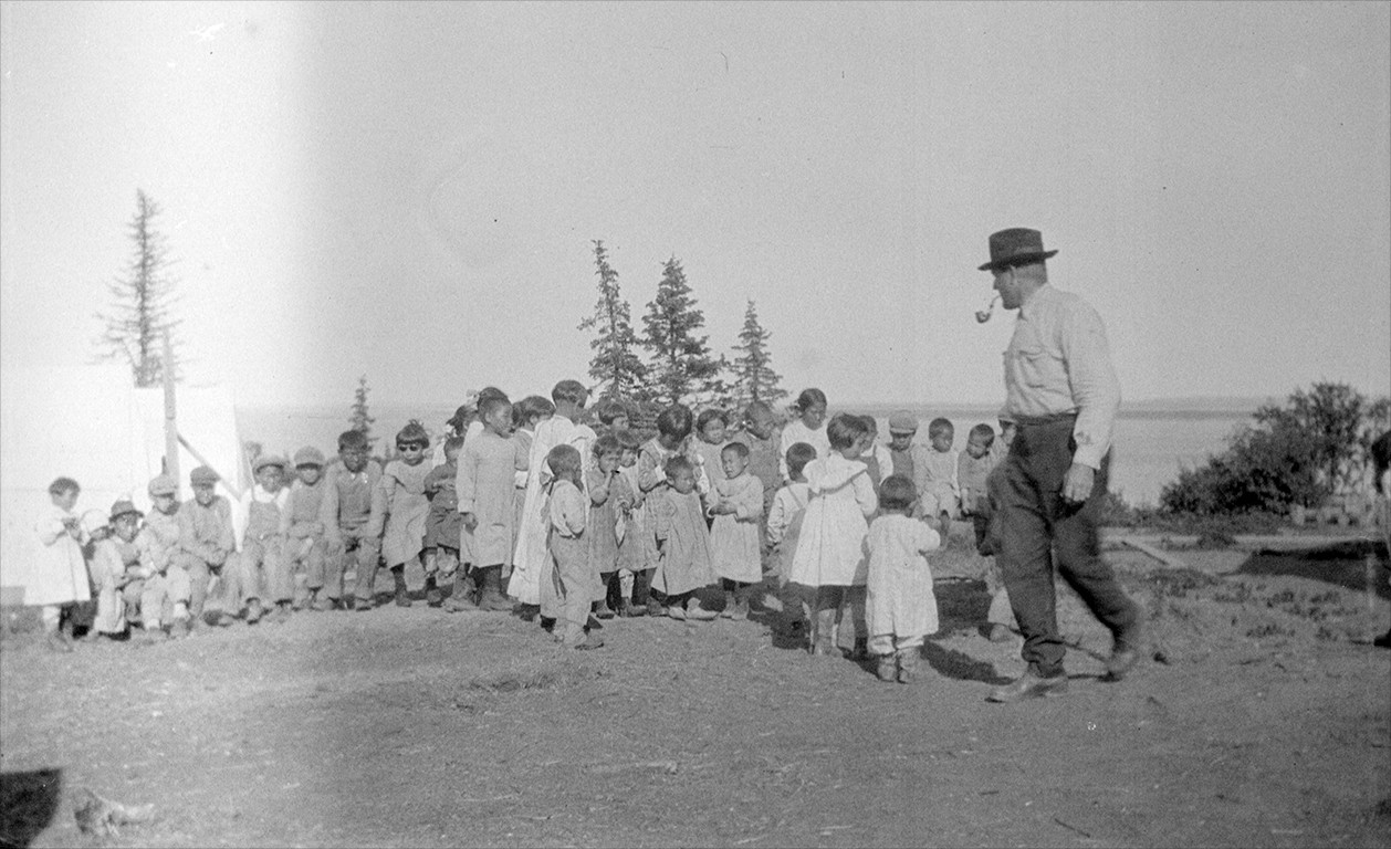 Doctor Linus Hiram French with Orphans in 1919 (Courtesy of Tim Troll)