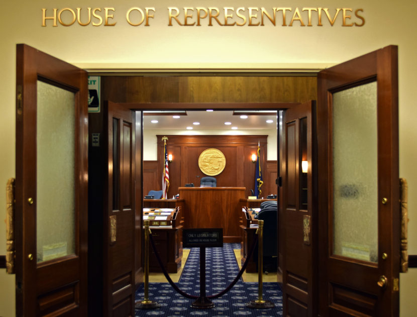 The Alaska House of Representatives entrance in the Capitol in Juneau, Feb. 6, 2015. (Photo by Skip Gray, 360 North - Juneau)