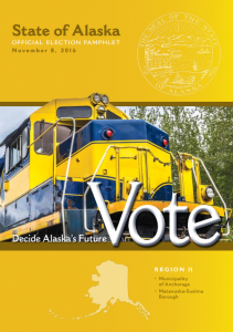 Neither Republican Presidential nominee Donald Trump or Libertarian candidate Gary Johnson will have a full-page spread in Alaska's official elections pamphlet.  The Alaska Division of Elections says neither candidate sent in the required information by the August 30th deadline.  Presidential candidates are required to submit a candidate statement, photograph and a $300 fee in order to receive a full page in the state's election pamphlet.  The Division of Elections sent letters in early August to the parties of those running for the presidency, requesting the required information.  Both Trump and Johnson are named in the pamphlet under a list of presidential candidates and will be on the November 8th ballot.   Alaska's official elections pamphlet is distributed around the state and is available in English, Spanish, Tagalog, and several Alaska Native languages. 