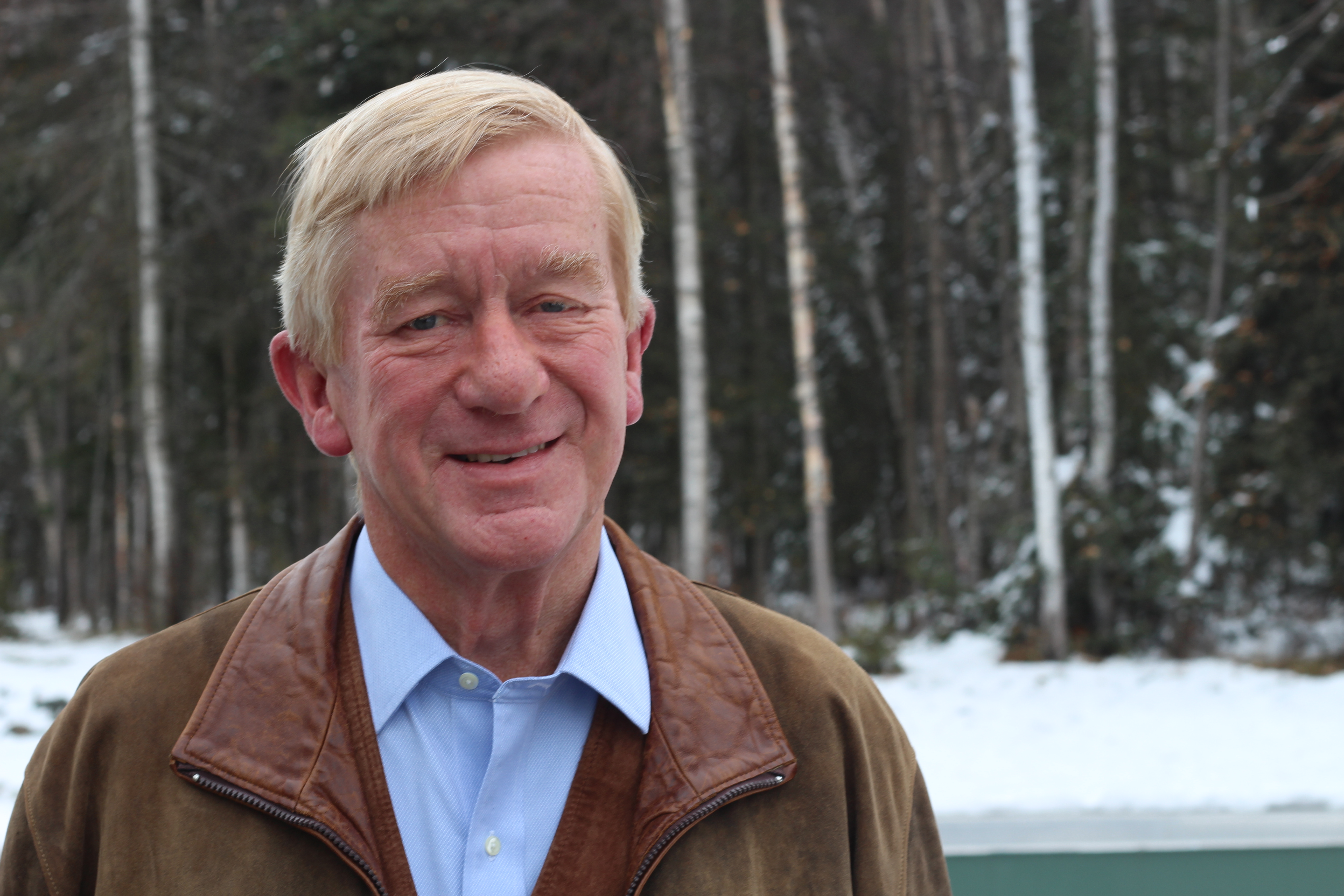 Bill Weld, former governor of Massachusetts, is the Libertarian Party's nominee for Vice President with running mate Gary Johnson. He stopped by Alaska Public Media to discuss his platform. (Photo by Wesley Early, Alaska Public Media -Anchorage)
