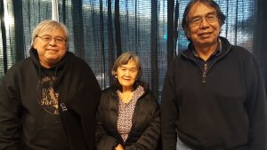 Jim LaBelle, his wife Susan LaBelle, and Bob Sam at the 2016 Elders and Youth conference in Fairbanks. (Photo by Jennifer Canfield)