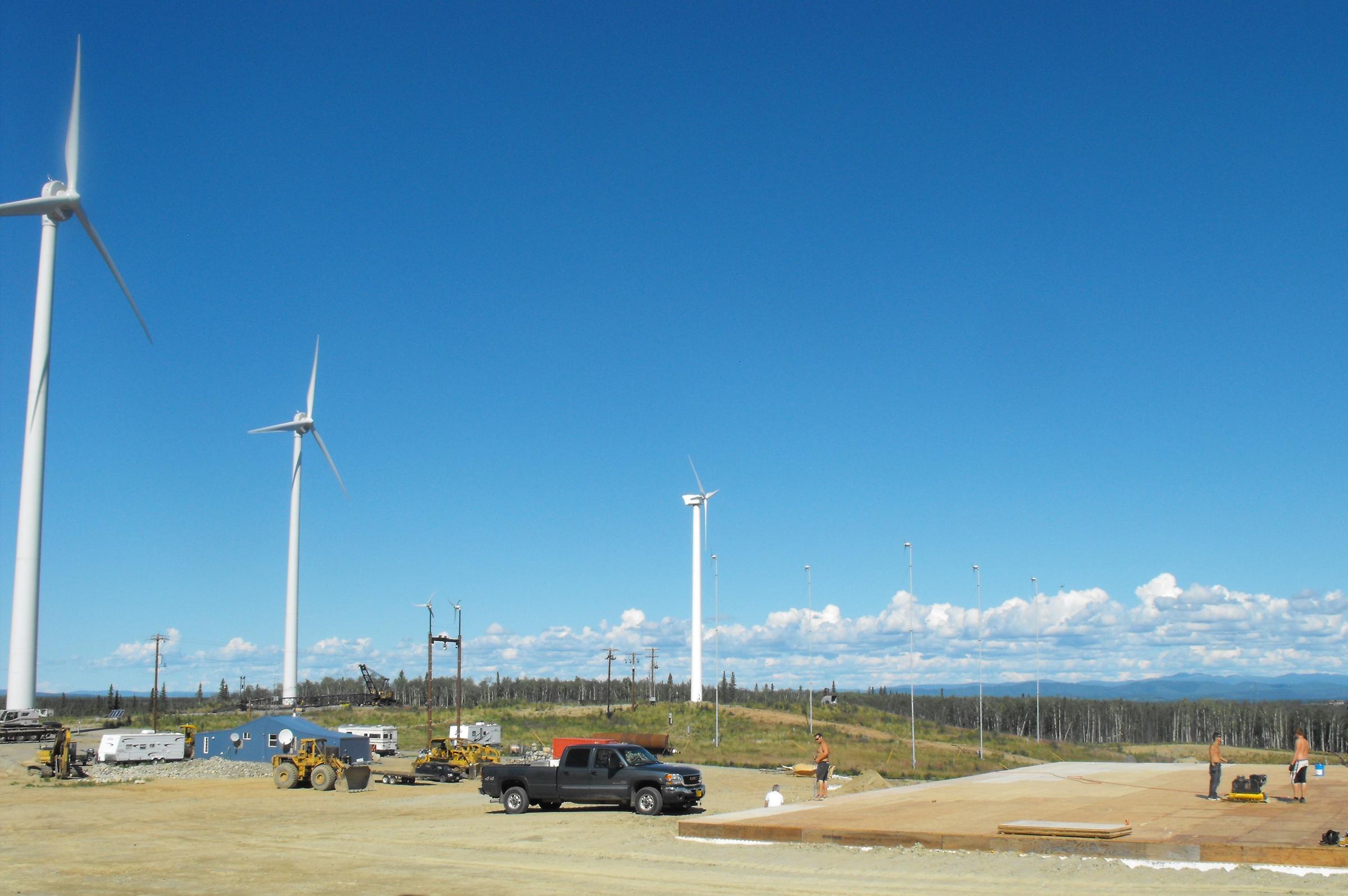 The Delta Wind Farm can produce up to 2 megawatt with its two 900-kilowatt and one 100-kilowatt wind generators. (Photo courtesy of Alaska Environmental Power)