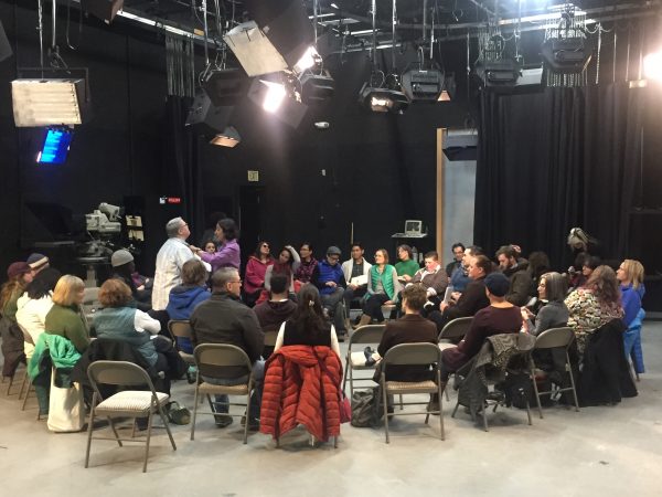 The audience prepares for Community in Unity: Race & Identity on Nov. 17, 2016. (Townsend/Alaska Public Media)