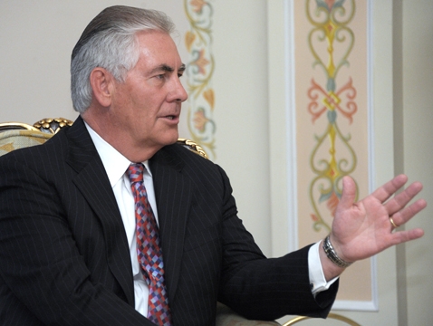 ExxonMobil CEO Rex Tillerson, shown here at a 2012 meeting with Russian president Vladmir Putin. (Photo courtesy Government of the Russian Federation)