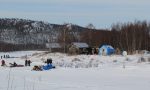 20180308- The austere iditarod checkpoint, with just two major shelter structures, and tents or converted out buildings set up for Iditarod