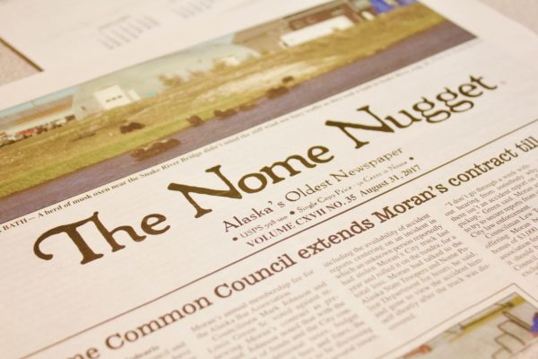 A newspaper with the title Nome Nugget