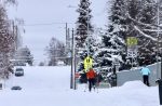 Two women ski in Anchorage