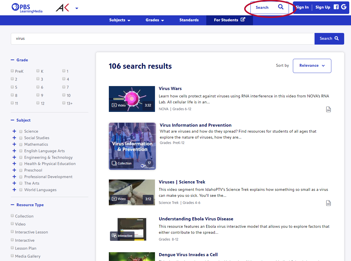 How do I search for a video? : PBS Help