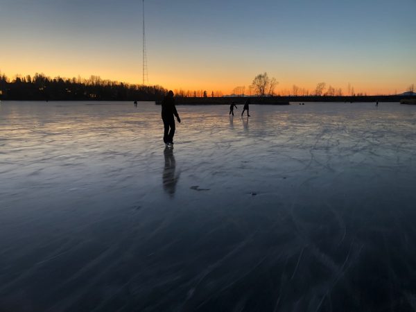 ice skating on Westchester Lagoon