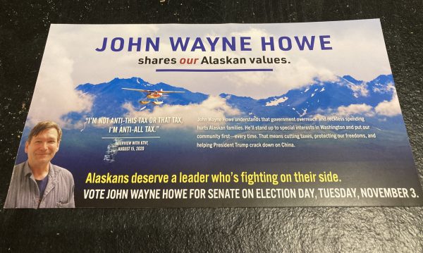 A flyer boosting John Wayne Howe