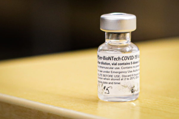 a vial of the COVID-19 vaccine