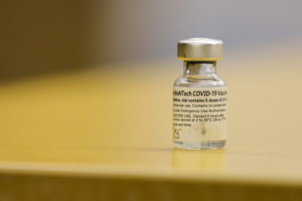 a vial of the COVID-19 vaccine