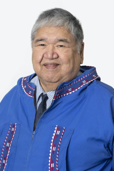 A native man in a blue anorak and a tie