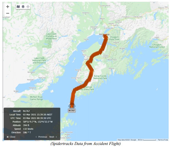A map of southcentral alaska with a red line from Anchorage south