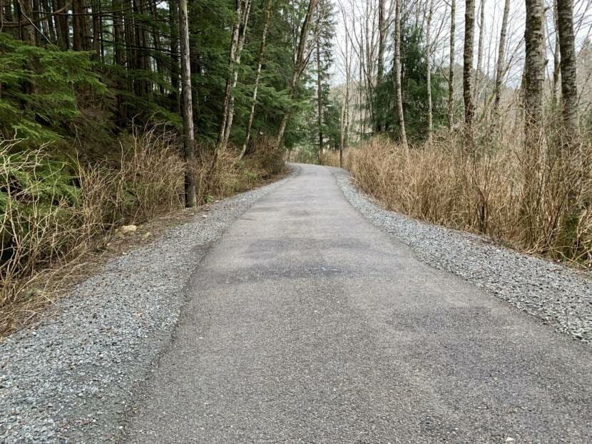 A paved bike path