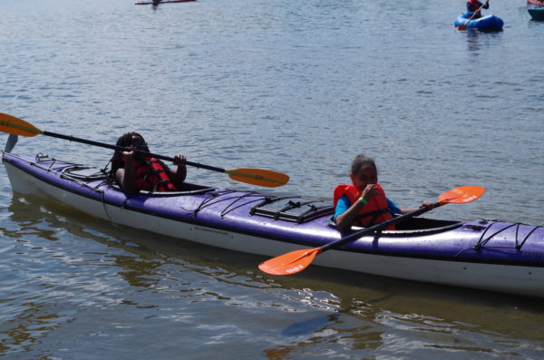 Children in a kayak