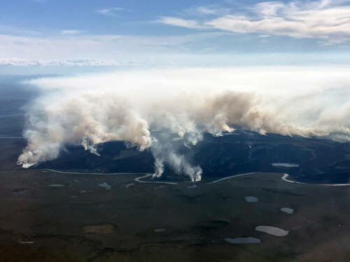 Smoke seen rising from tundra