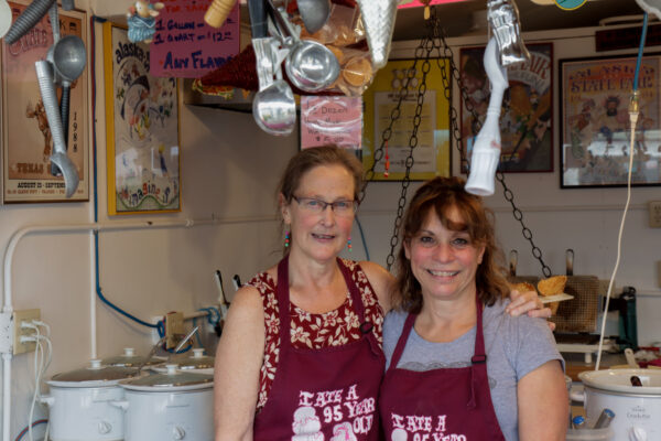 Two women in ice cream shop at the Alaska State Fair