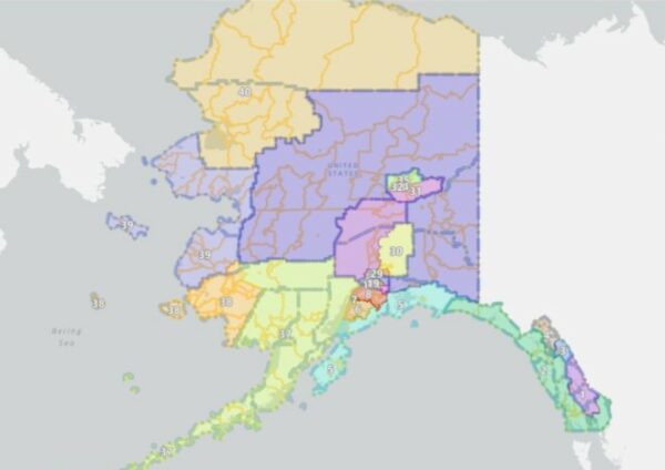 A map separates chunks of the state in different colors.