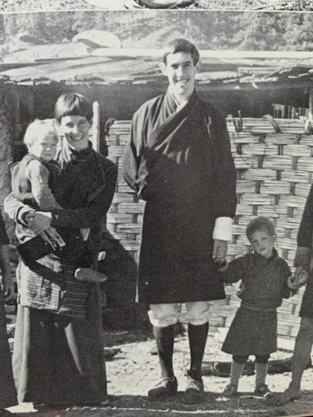 Peter Steele in Bhutan, with his family