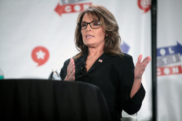 Former Alaska Gov. Sarah Palin speaks at the 2016 Politicon at the Pasadena Convention Center in Pasadena, California, June 26, 2016. (Creative Commons photo by Gage Skidmore)