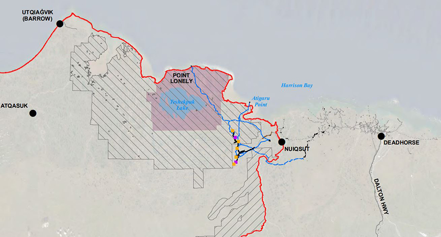 A map of the Willow development on Alaska's North Slope