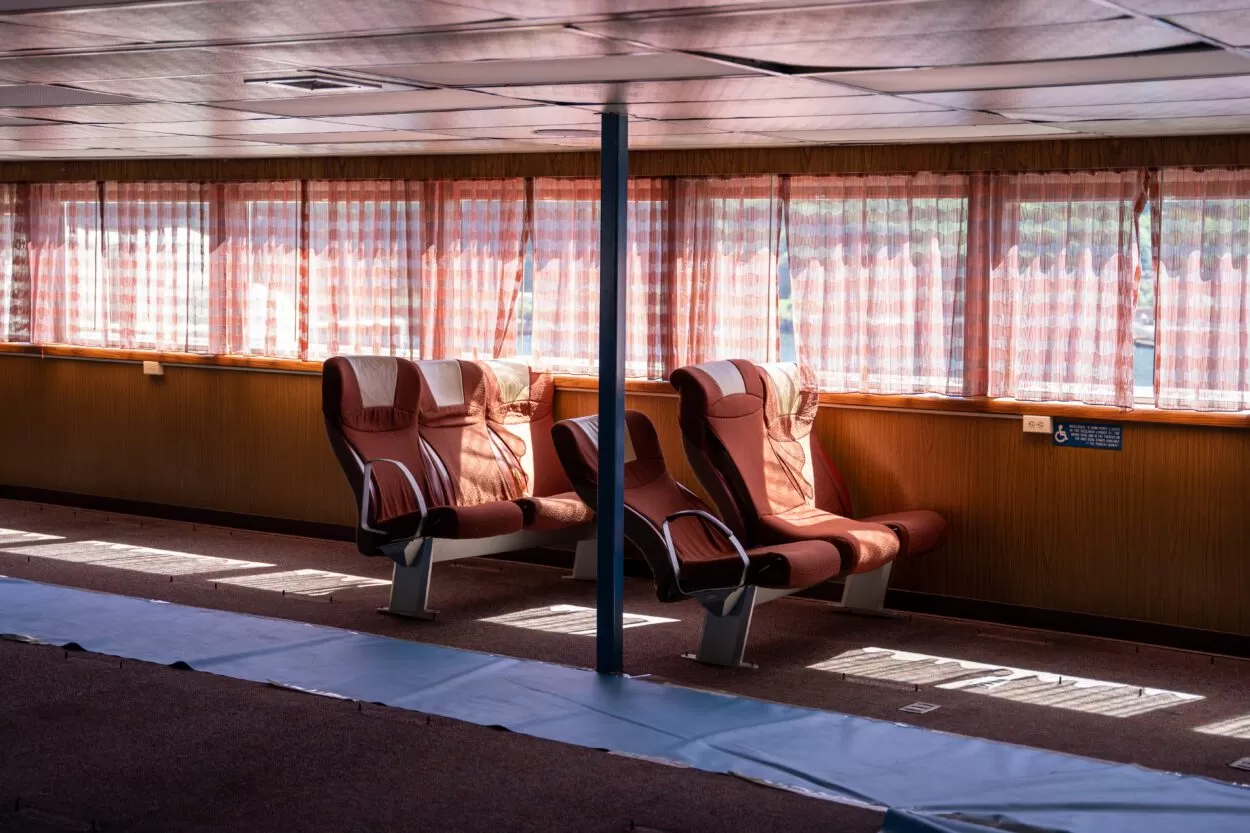 Interior: The inside of the Malaspina's recliner lounge
