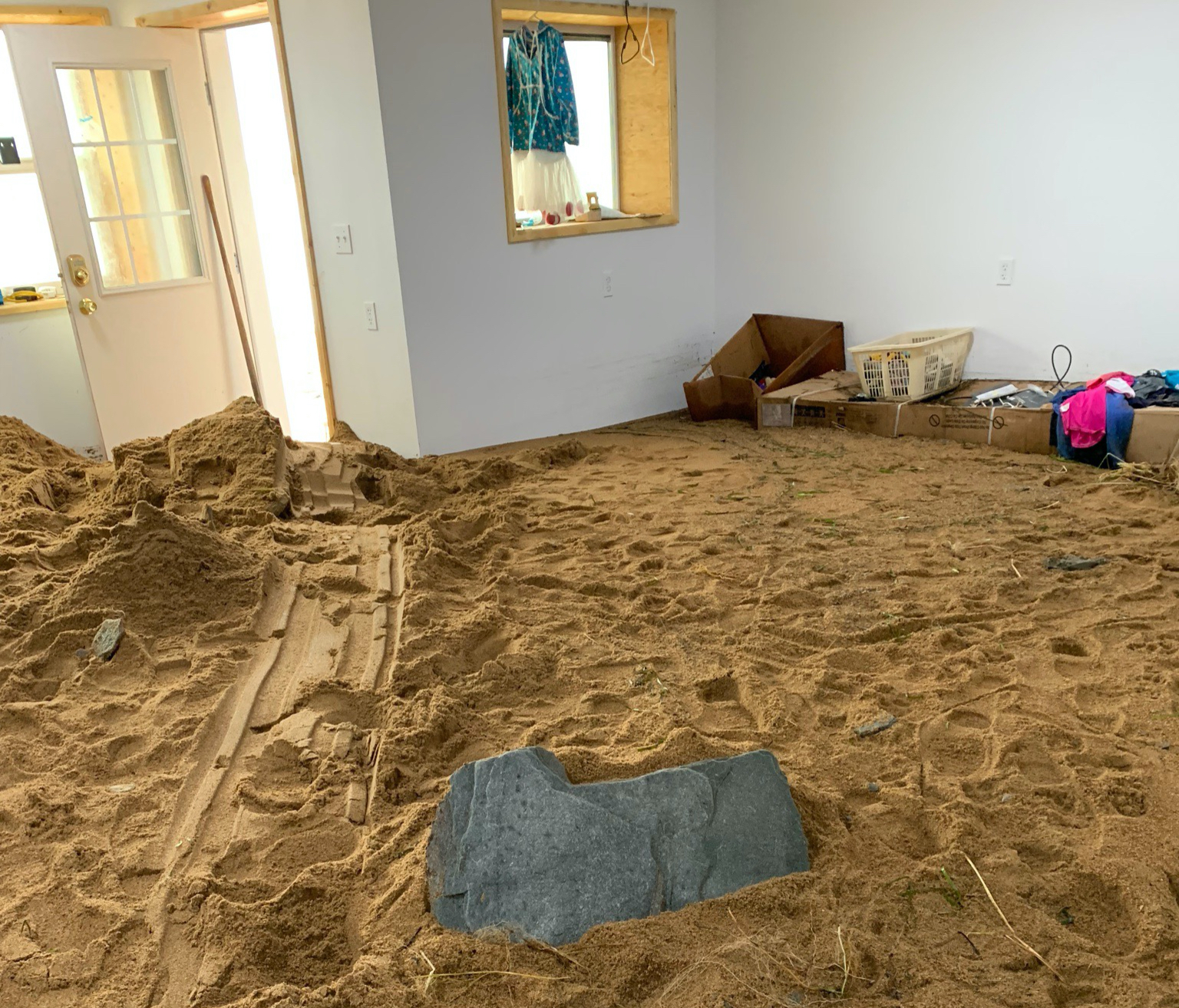 sand fills a home